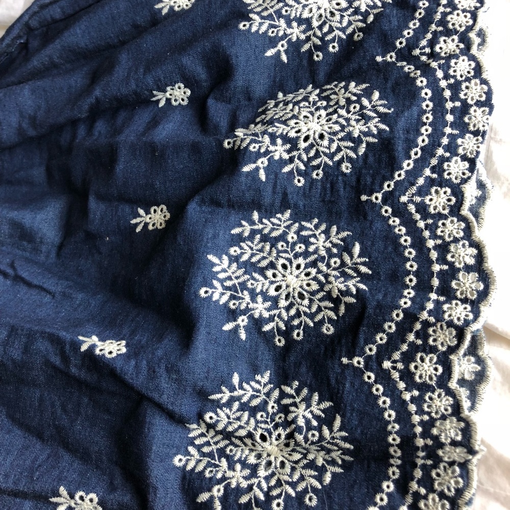 Blue jean embroidered halter top dress - Picture 5 of 6
